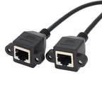 RJ45 Female to Female LAN Extension Cable with Screw Lock, 30cm, 60cm, 1m, 2m