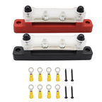 CP-3120 1 Pair 150A 12-48V RV Yacht Single-row 2-way Busbar with 8pcs Terminals, CP-3120