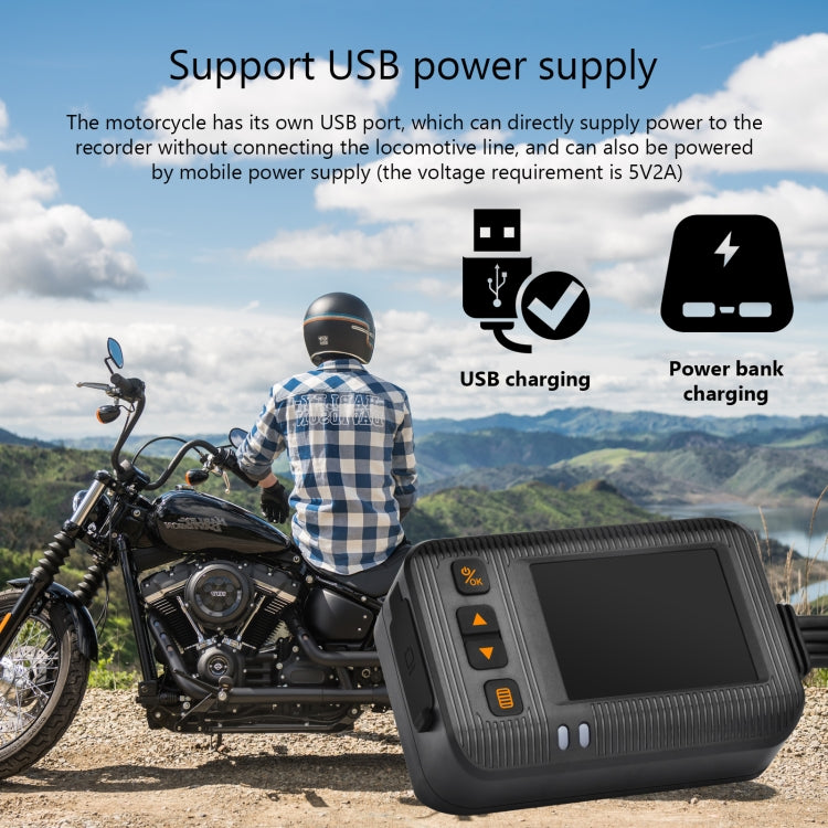 SE20 2.0 inch 1080P Waterproof HD Motorcycle DVR, Support TF Card / Cycling Video / Parking Monitoring, SE20