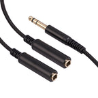 3718 6.35mm Male to Dual Female 1/4 TRS Stereo Audio Cable, Length: 30cm, 6.35mm M to 2 x F 30cm