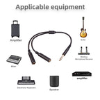 3718 6.35mm Male to Dual Female 1/4 TRS Stereo Audio Cable, Length: 30cm, 6.35mm M to 2 x F 30cm