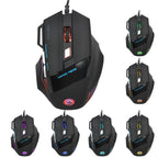HXSJ A868 7-Keys Colorful Luminous Wired Mouse with Fire Button, A868