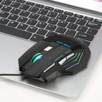 HXSJ A868 7-Keys Colorful Luminous Wired Mouse with Fire Button, A868