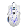 HXSJ A888B 6-keys Crackle Colorful Lighting Wired Gaming Mouse, A888B Black, A888B White