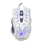 HXSJ A888B 6-keys Crackle Colorful Lighting Wired Gaming Mouse, A888B Black, A888B White