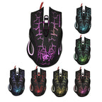 HXSJ A888B 6-keys Crackle Colorful Lighting Wired Gaming Mouse, A888B Black, A888B White