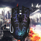 HXSJ A888B 6-keys Crackle Colorful Lighting Wired Gaming Mouse, A888B Black, A888B White