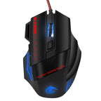 HXSJ A907 7 Keys Colorful Luminous 7D Wired Gaming Mouse, A907 Black, A907 Red
