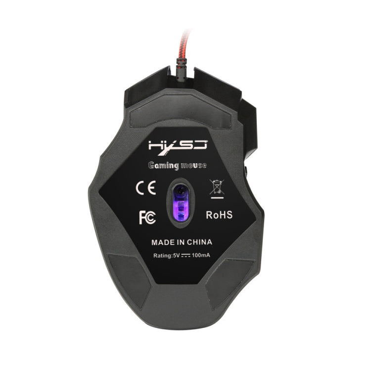 HXSJ A907 7 Keys Colorful Luminous 7D Wired Gaming Mouse, A907 Black, A907 Red