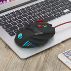 HXSJ A907 7 Keys Colorful Luminous 7D Wired Gaming Mouse, A907 Black, A907 Red
