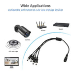 DC Female to DC Male Power Connection Extension Cable, 0.37m 4 in 1, 0.42m 8 in 1, 0.37m 2 in 1, 0.37m 6 in 1, 0.37m 3 in 1, 0.5m 16 in 1