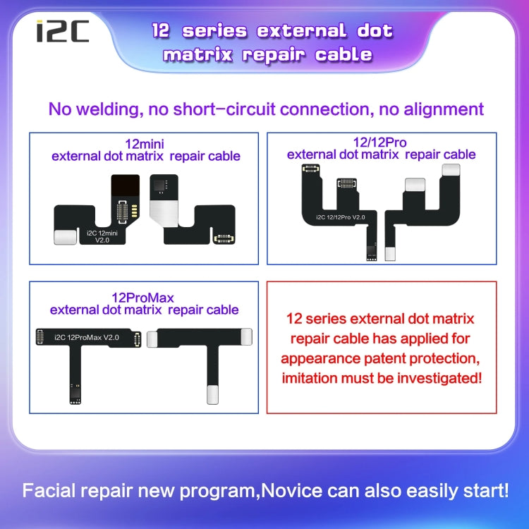 i2C MC12 SK-BOX Dot-matrix Flex Cable V2.0, For iPhone X