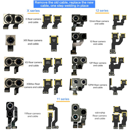 i2C Back Facing Wide Camera Cable, For iPhone X J3900, For iPhone XS / XS Max J3900, For iPhone 11 J7200, For iPhone 11 Pro / 11 Pro Max J7200, For iPhone 12 J10500, For iPhone 12 Pro J10500, For iPhone 12 Pro Max J10200