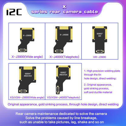 i2C Back Facing Ultra Wide Camera Cable, For iPhone 11 J7400, For iPhone 11 Pro / 11 Pro Max J7400, For iPhone 12 Mini J10400, For iPhone 12 J10400, For iPhone 12 Pro, For iPhone 12 Pro Max