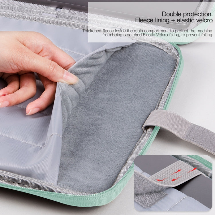 Portable Cloth Texture Leather Bag, For 9.7-11 inch Laptop