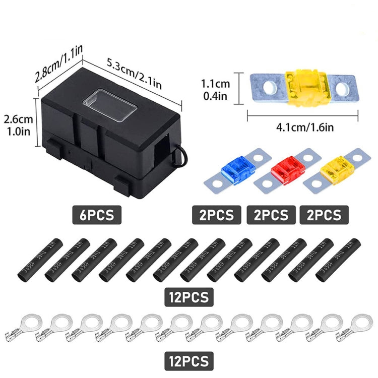 6 in 1 ANS Car Fuse Holder Fuse Box, 40A & 50A & 60A, 60A & 80A & 100A