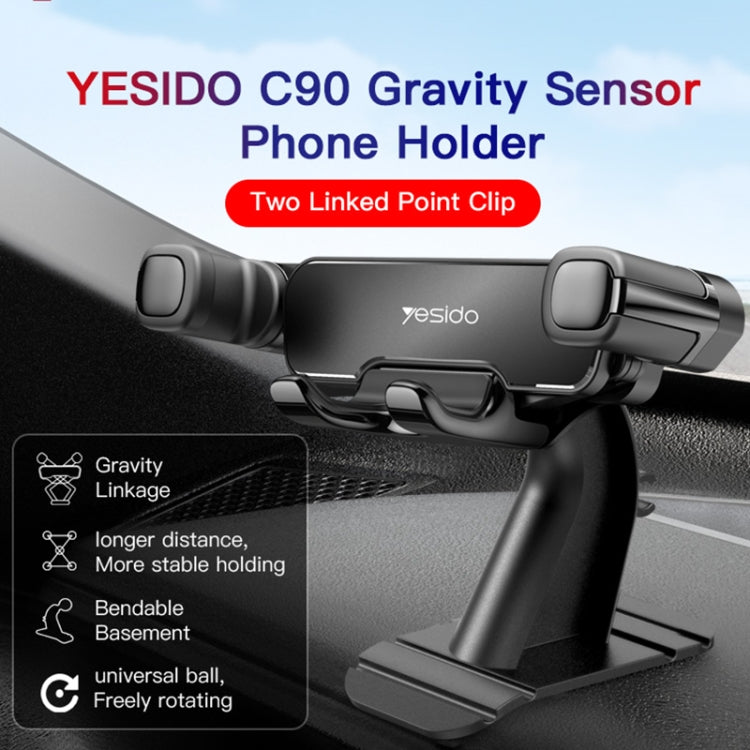 Yesido C90 Car Center Console Paste Magnetic Gravity Mobile Phone Holder, C90