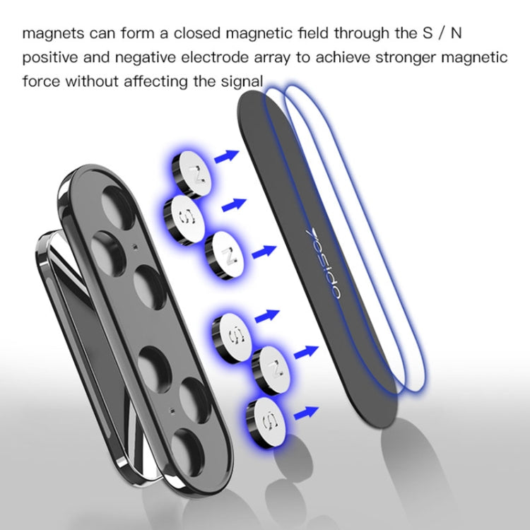 Yesido C82 Car 360 Degree Rotation Strong Magnetic Phone Holder, C82 (Silver), C82 (Black), C82 (Gold)