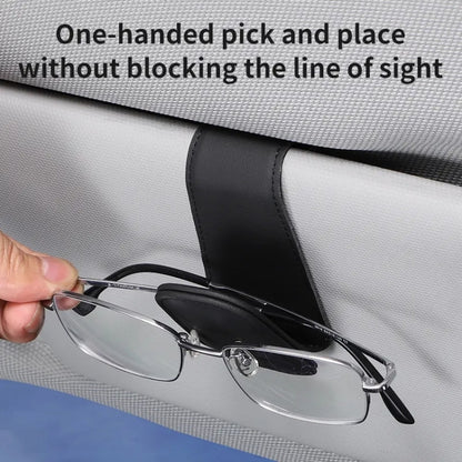 Car Sun Visor Glasses Holder Multifunctional Card Clip Storage Rack