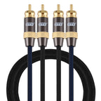 EMK 2 x RCA Male to 2 x RCA Male Gold Plated Connector Nylon Braid Coaxial Audio Cable for TV / Amplifier / Home Theater / DVD, 1m, 1.5m, 2m, 3m, 5m
