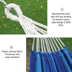 Outdoor Double Thickened Canvas Hammock Indoor Swing with Detachable Curved Rod, 190x100cm