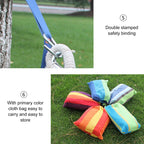 Outdoor Double Thickened Canvas Hammock Indoor Swing with Detachable Curved Rod, 190x100cm