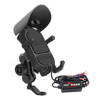 WUPP CS-1848B1 15W Motorcycle Wireless Fast Charging Phone Navigation Holder, Rearview Mirror Type