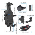 WUPP CS-1848B1 15W Motorcycle Wireless Fast Charging Phone Navigation Holder, Rearview Mirror Type