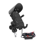 WUPP ZH-1848B1 15W Motorcycle Wireless Fast Charging Phone Navigation Holder, M8 Ball Joint, M10 Ball Joint