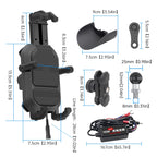 WUPP ZH-1848B1 15W Motorcycle Wireless Fast Charging Phone Navigation Holder, M8 Ball Joint, M10 Ball Joint