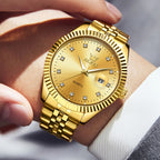 OLEVS 5526 Men Diamond Set Luminous Waterproof Quartz Watch