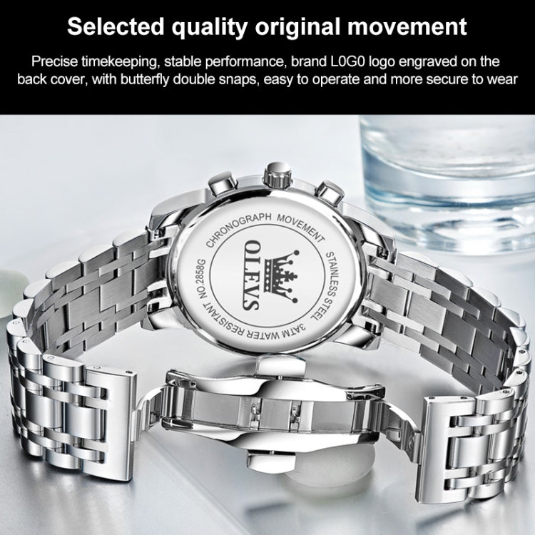 OLEVS 2858 Men Multifunctional Business Waterproof Quartz Watch