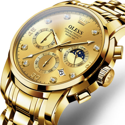 OLEVS 2889 Men Multifunctional Luminous Waterproof Quartz Watch