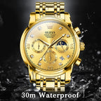 OLEVS 2889 Men Multifunctional Luminous Waterproof Quartz Watch