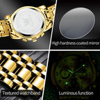 OLEVS 2889 Men Multifunctional Luminous Waterproof Quartz Watch