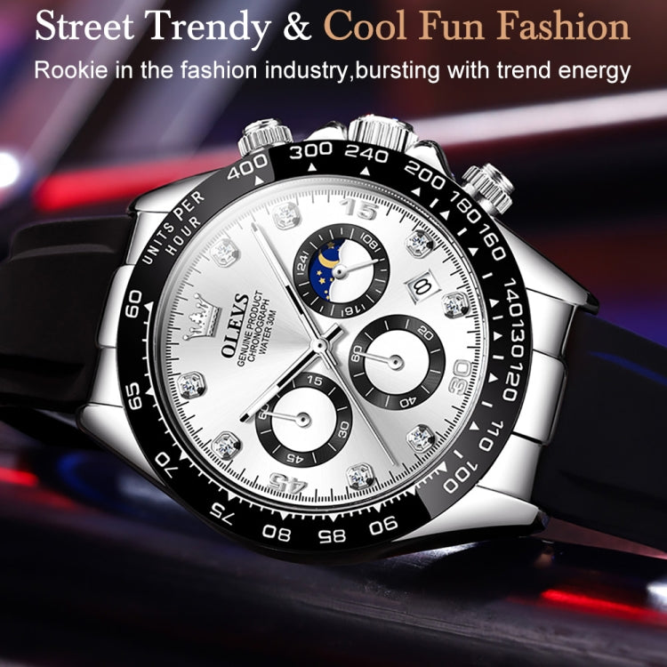 OLEVS 2875 Men Multifunctional Sports Chronograph Waterproof Quartz Watch