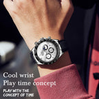 OLEVS 2875 Men Multifunctional Sports Chronograph Waterproof Quartz Watch