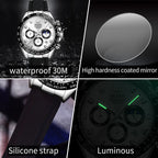 OLEVS 2875 Men Multifunctional Sports Chronograph Waterproof Quartz Watch