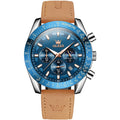 OLEVS 9957 Men Luminous Waterproof Leather Strap Quartz Watch