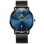 OLEVS 5869 Men Business Waterproof Steel Strap Quartz Watch