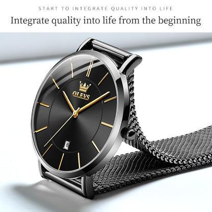 OLEVS 5869 Ladies Business Waterproof Steel Strap Quartz Watch