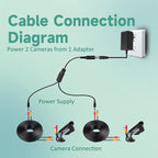 5.5 x 2.1mm Female to Male Plug DC Power Splitter Adapter Power Cable, 30cm, 70cm
