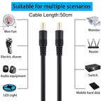 DC Power Plug 5.5 x 2.5mm Male to Male Adapter Connector Cable, 50cm, 1m, 1.5m