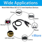5.5 x 2.1mm 1 to 2 Female to Male Plug DC Power Splitter Adapter Power Cable, Cable Length: 30cm