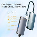 Yesido HB15 6 in 1 USB-C / Type-C Ports Multifunctional Docking Station HUB Adapter, HB15