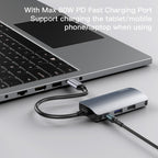 Yesido HB15 6 in 1 USB-C / Type-C Ports Multifunctional Docking Station HUB Adapter, HB15