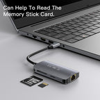 Yesido HB15 6 in 1 USB-C / Type-C Ports Multifunctional Docking Station HUB Adapter, HB15