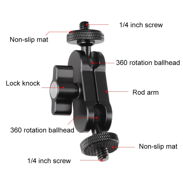 360 Pivot Magic Arm Mount 1/4 inch Ball Head Bracket