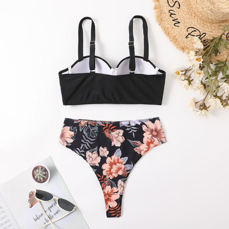 Woman Sexy High Waist Two Piece Bikini Swimsuit, S, M, L, XL
