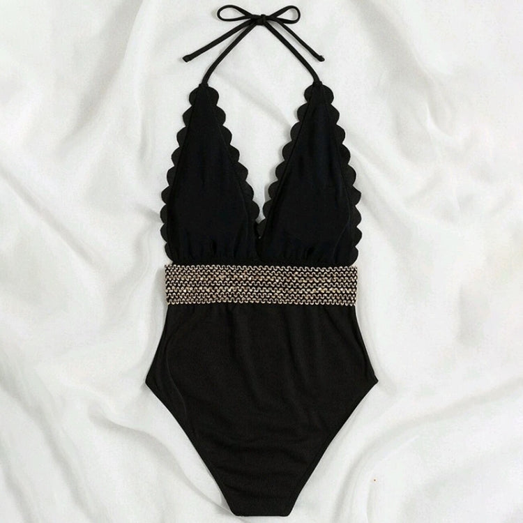 Woman Sexy Solid Color High Waist Two Piece Bikini Swimsuit, S, M, L